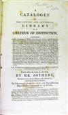 AUCTION CATALOGUES  TREUTTEL & WURTZ.  A Catalogue of the Entire and Extensive Library of an Amateur of Distinction.  1817